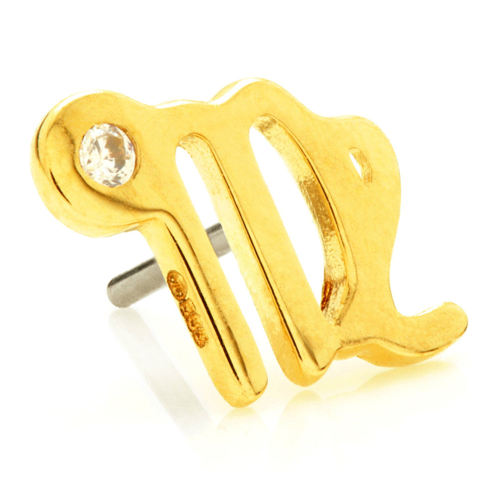Virgo Threadless Jewelled Zodiac Pin Attachment