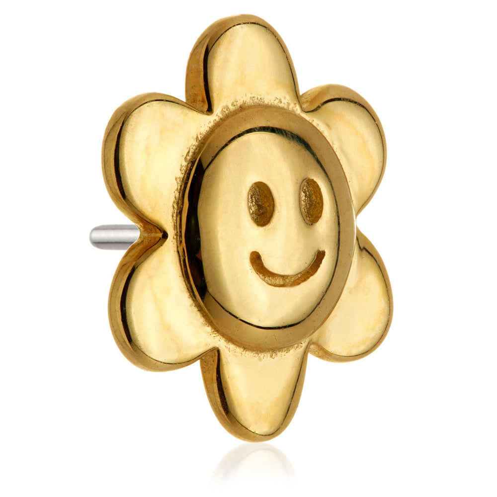 TL - 14ct Solid Gold Threadless Smiley Flower Attachment