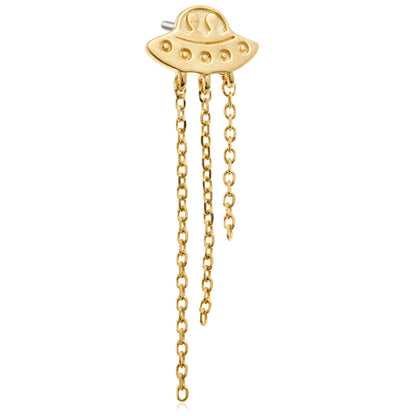 TL - 14ct Solid Gold Threadless UFO with Beams Attachment