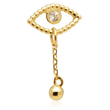TL - 14ct Threadless All-Seeing Eye & Tear Pin Attachment