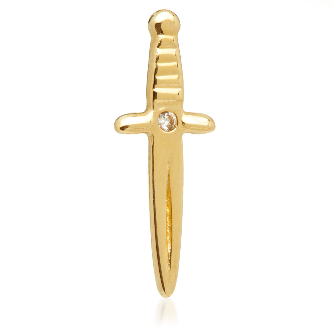 TL - 14ct Threadless Gem Sword Pin Attachment