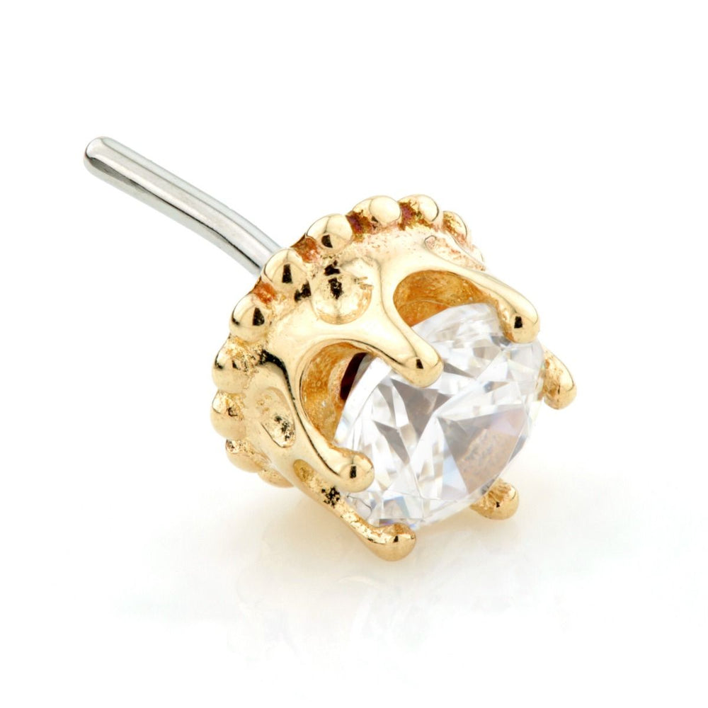 TL - 14ct Threadless Gold Crown Pin Attachment