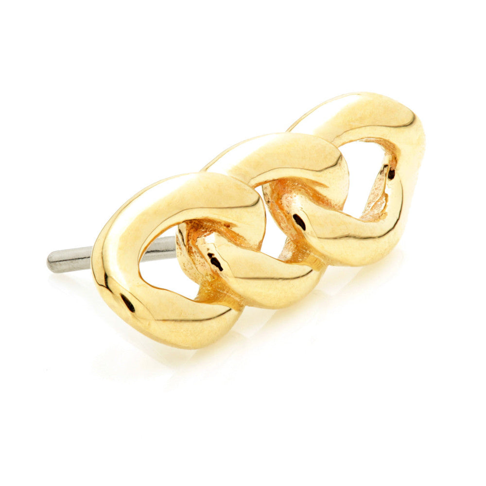 TL - 14ct Threadless Gold Triple Chain Links Pin Attachment