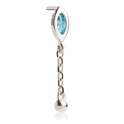 TL - 14ct Threadless Jewelled Marquise & Ball Attachment