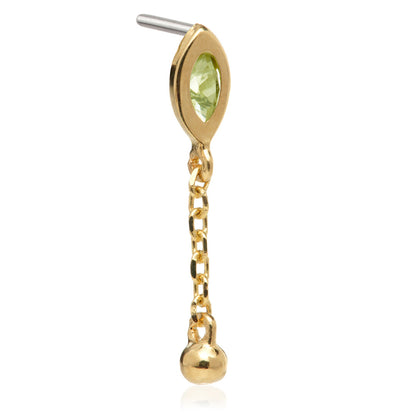 TL - 14ct Threadless Jewelled Marquise & Ball Attachment