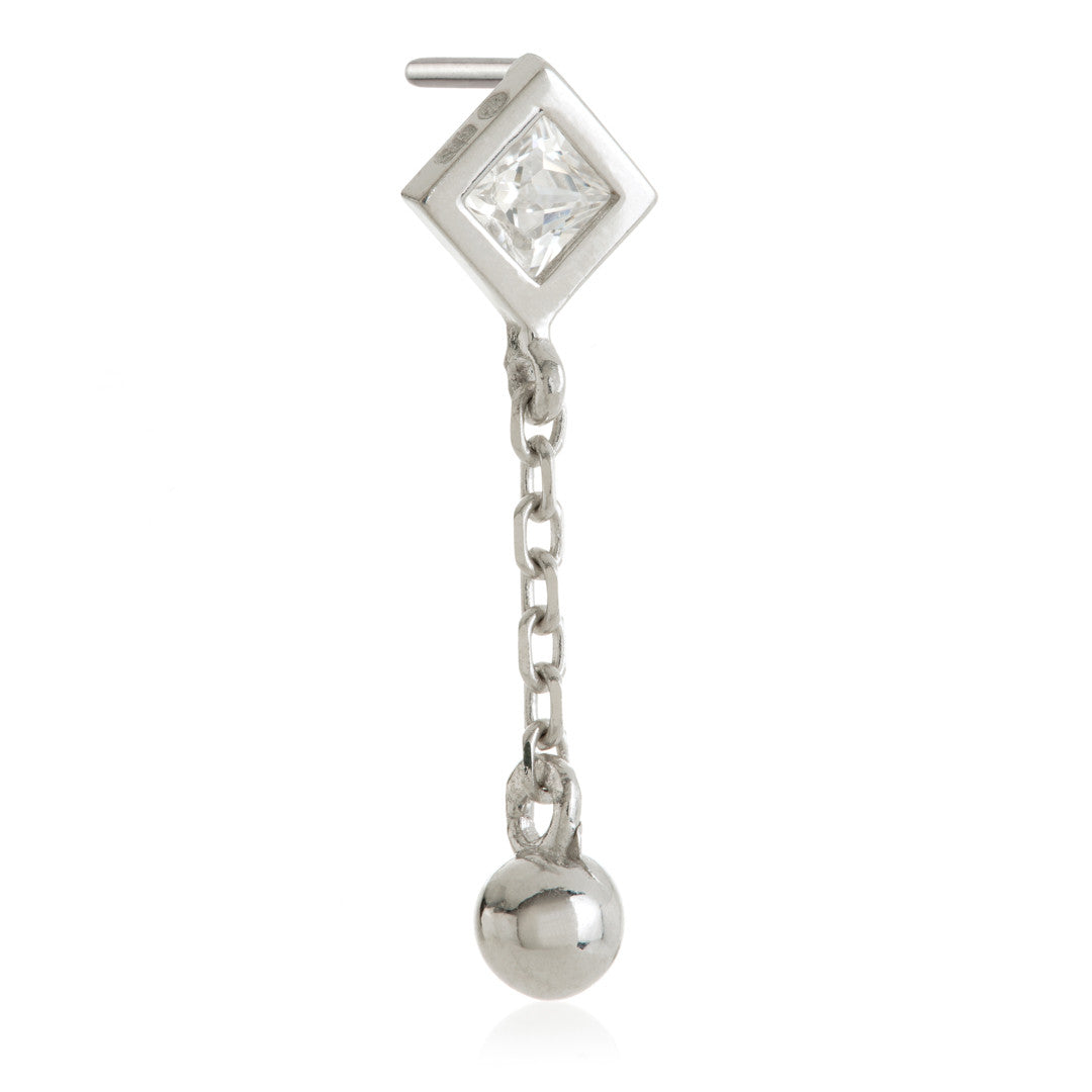 TL - 14ct Threadless Rhombus Gem & Ball Attachment