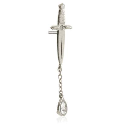 TL - 14ct Threadless Sword & Hanging Gem Pin Attachment
