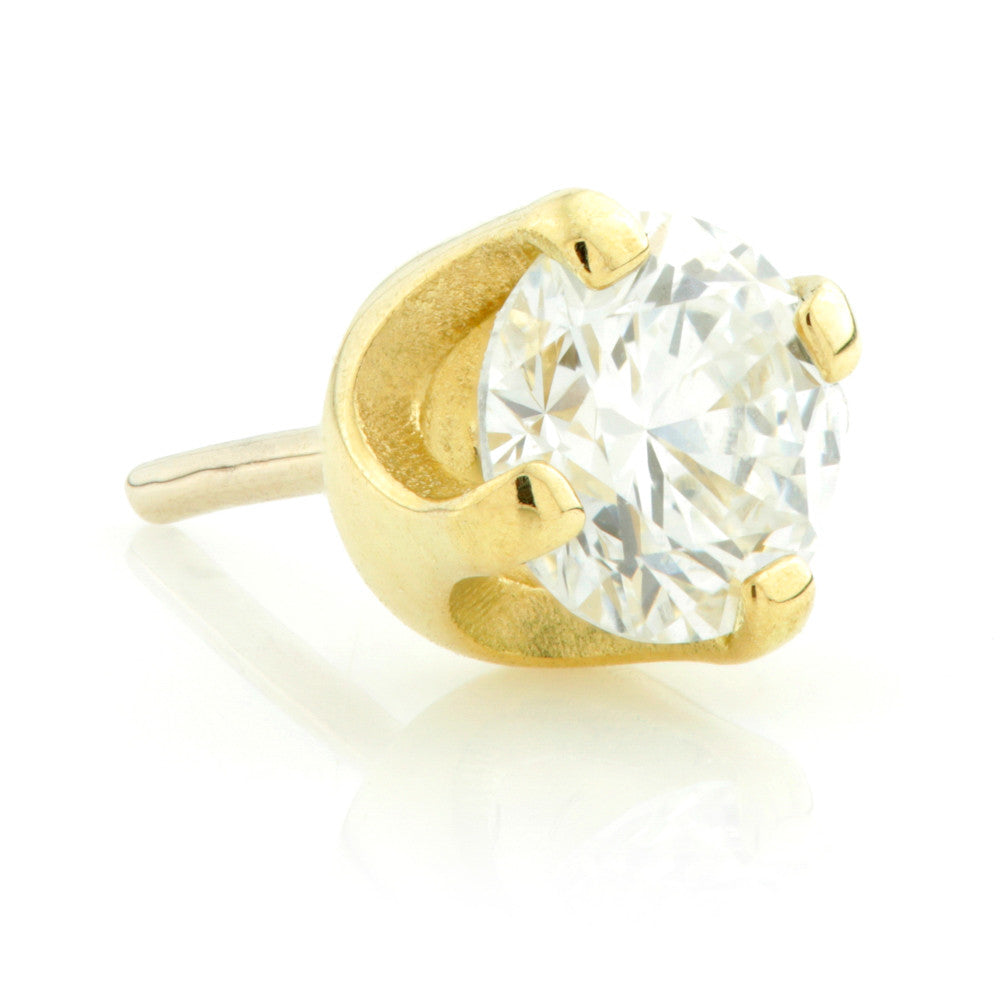 TL - 18ct Gold Prong Set Gem Threadless Attachment