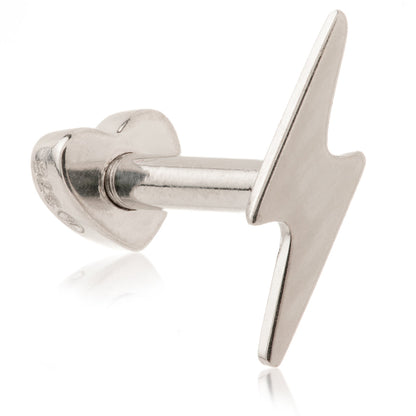 TL - 9ct Fixed Lightning Bolt Microbar with Screw on Heart Back