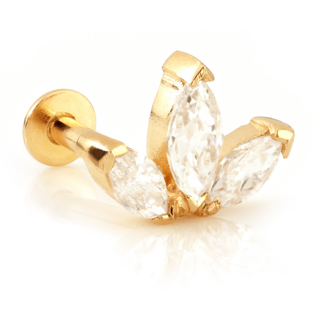 TL - 9ct Gold Fleur-De-Lis Internal Labret