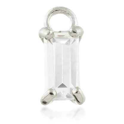 9 Carat Solid Gold Jewel Baguette Hoop Charm for Hinge Segment Ring