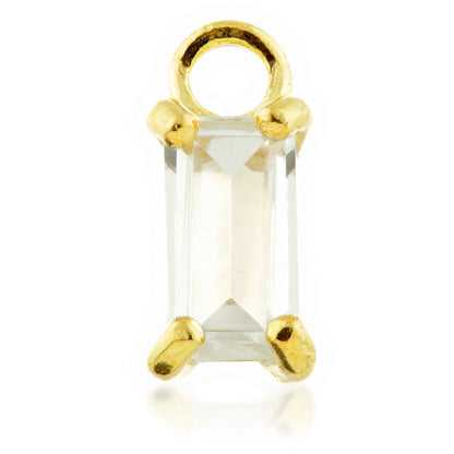 9 Carat Solid Gold Jewel Baguette Hoop Charm for Hinge Segment Ring