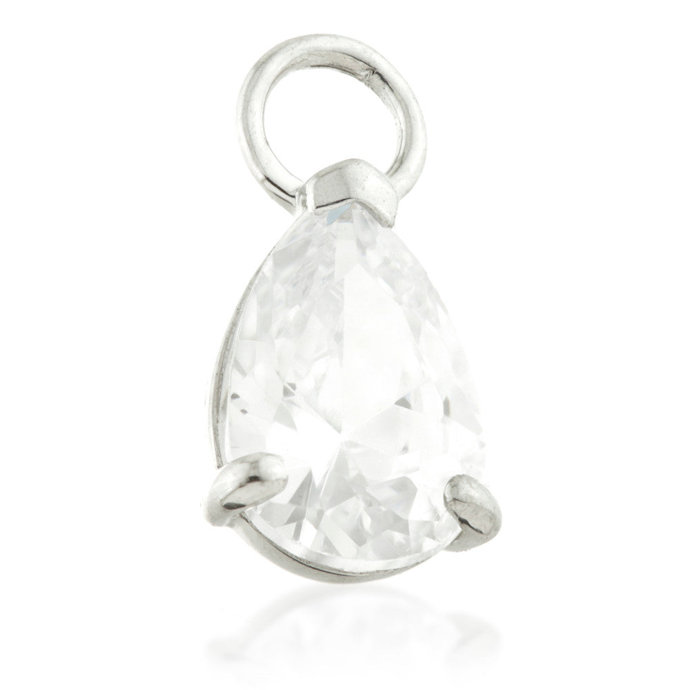 9 Carat Solid Gold Jewel Tear Hoop Charm for Hinge Segment Ring