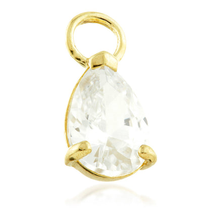 9 Carat Solid Gold Jewel Tear Hoop Charm for Hinge Segment Ring