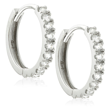 TL - 9ct Gold Pave CZ Huggie Hoops (Pair)