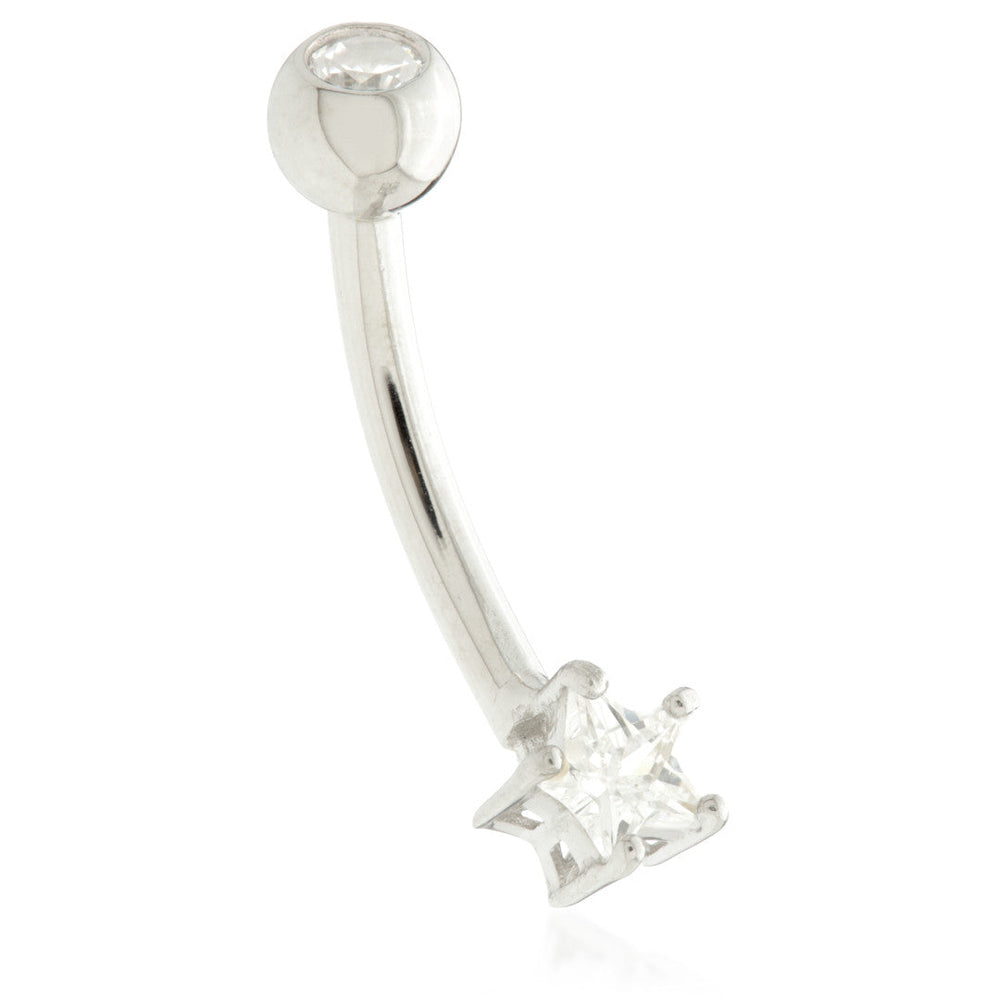 TL - 14ct Gold CZ Star Rook Bar