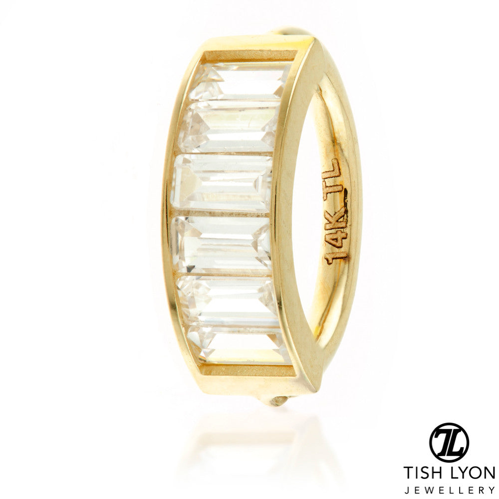 TL - Gold Baguette Gems Hinge Ring