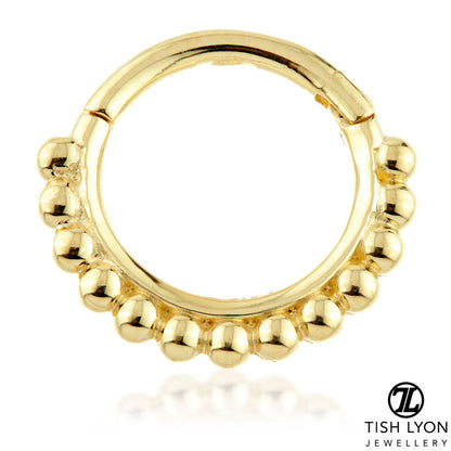 Solid Gold Ball Hinge Ring