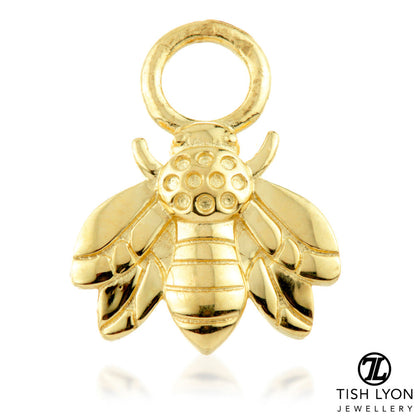 9 Carat Solid Gold Bee Hoop Charm for Hinge Segment Ring