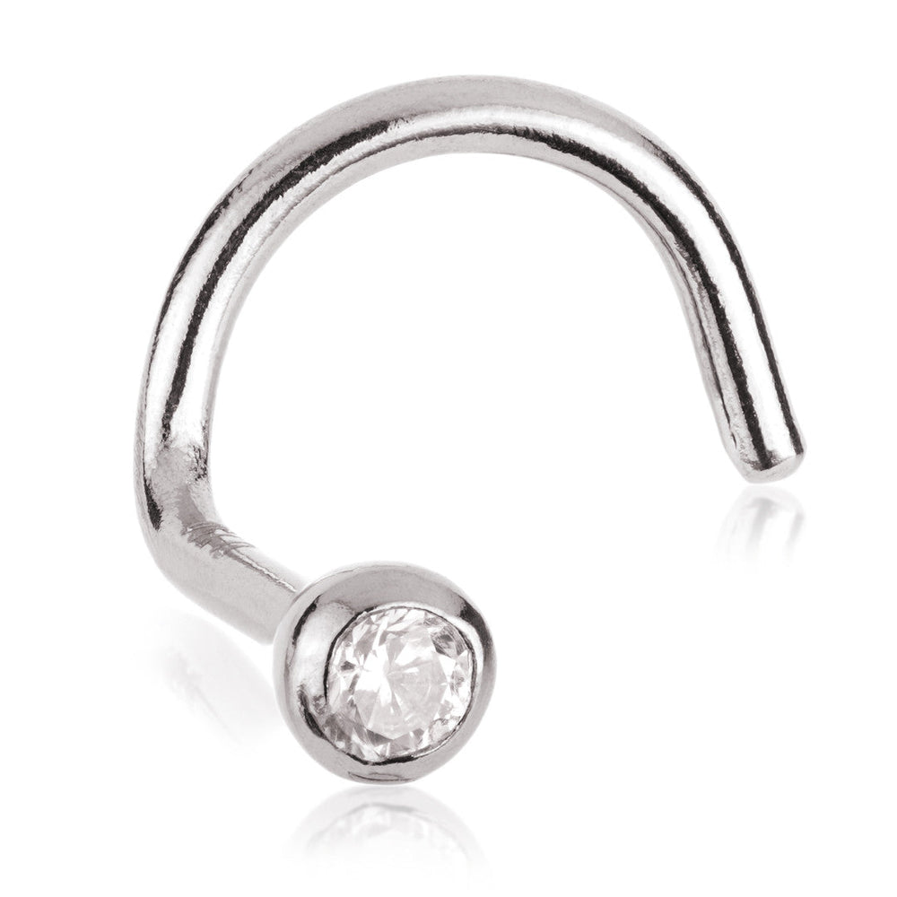 TL - Gold Bezel Gem Nose Stud