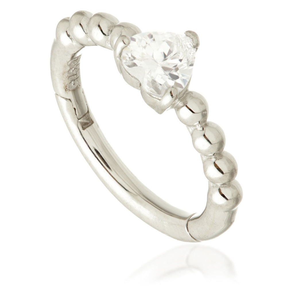 TL - Gold Bubble Heart Hinge Ring