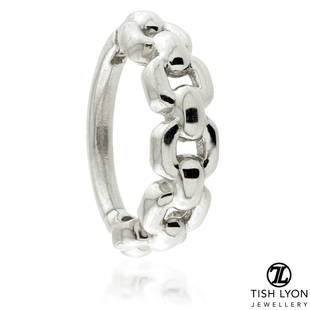 Solid Gold Chain Hinge Ring