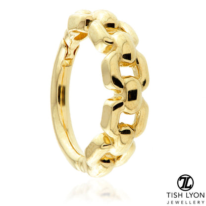 Solid Gold Chain Hinge Ring