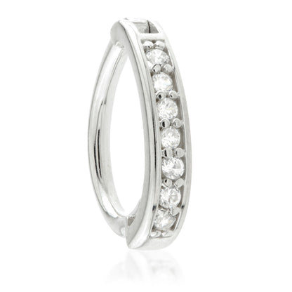 TL - Gold Channeled Jewel Oval Rook Ring
