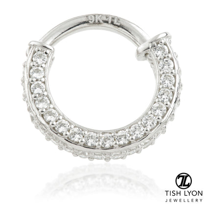 TL - Gold Double Sided Pave Gem Hinge Ring