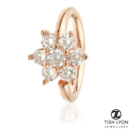 TL - Gold Gem Flower Twist Ring