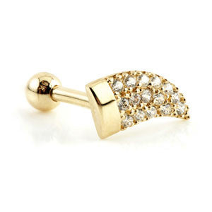 Gem Tooth 9 Carat Solid Gold Cartilage Barbell Earring