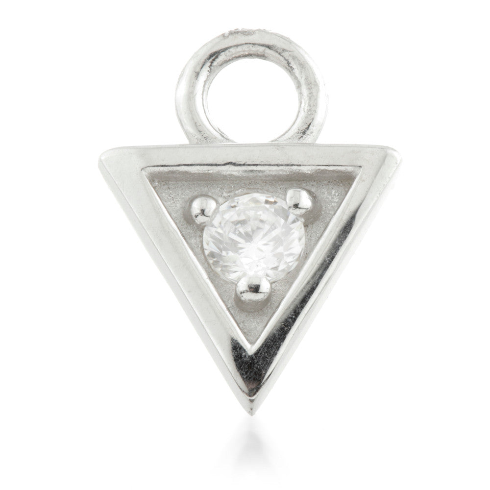 9 Carat Solid Gold Gem Triangle Hoop Charm for Hinge Segment Ring