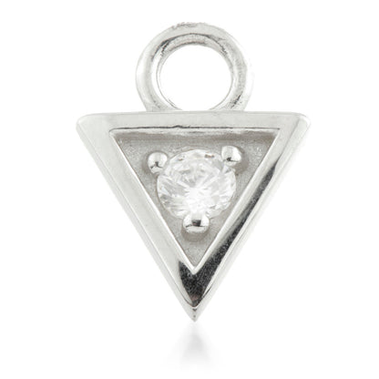 9 Carat Solid Gold Gem Triangle Hoop Charm for Hinge Segment Ring