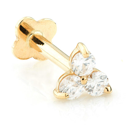 TL - Gold Gem Trinity Internal Labret