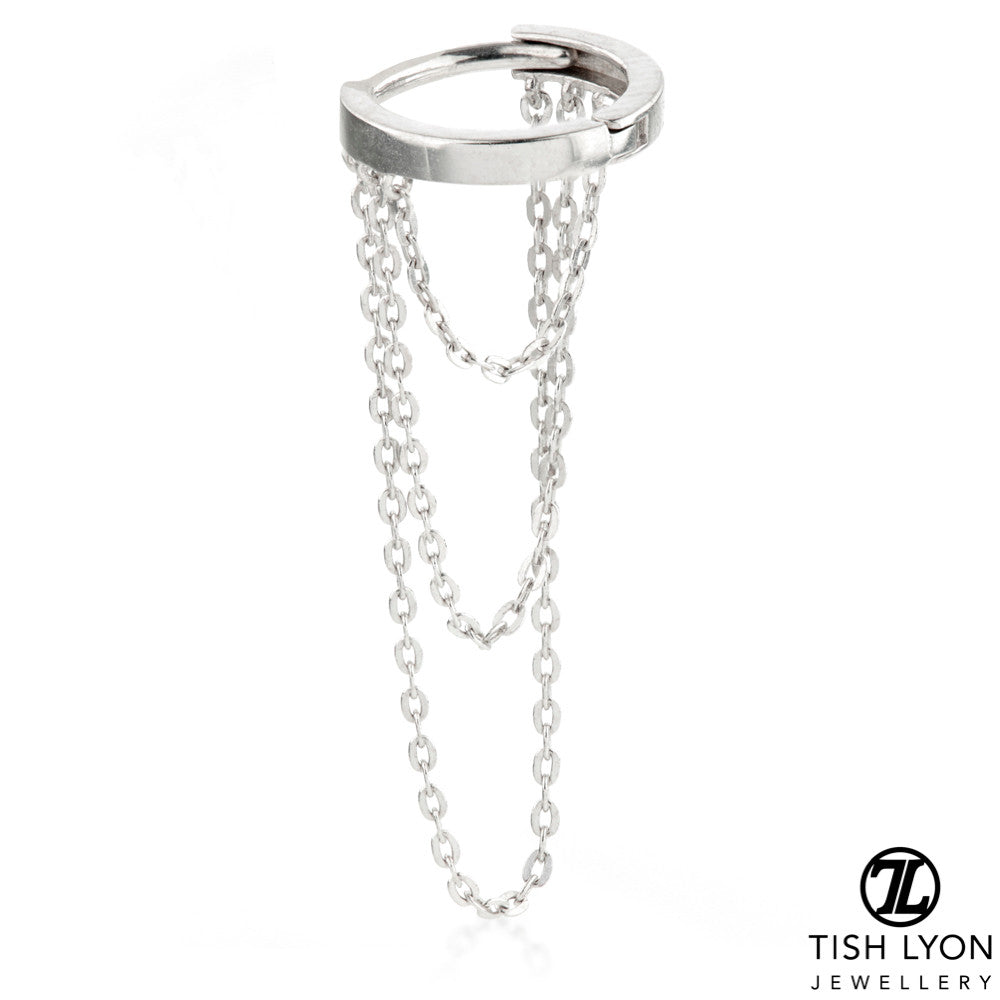 TL - 9K Gold Hinge Ring with Chains
