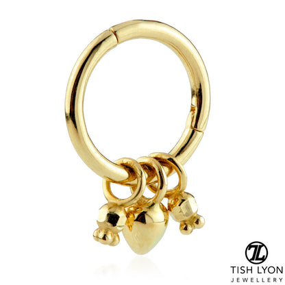 TL - Gold Hinge Segment Ring with Tribal Charms