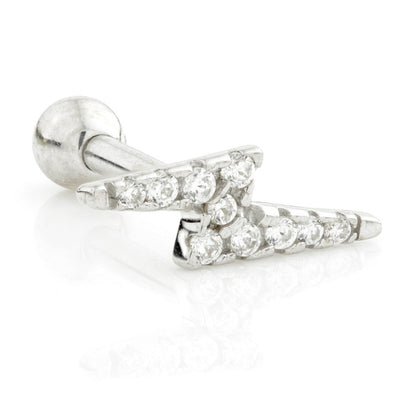 TL - 14 Carat Gold Jewel Lightning Bolt Cartilage Bar