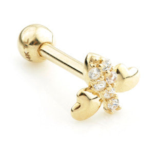 TL - 9 Carat Gold Jewelled Bee Cartilage Bar