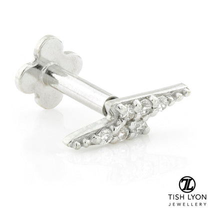 TL - Gold Jewelled Lightning Bolt Internal Labret 1.2mm