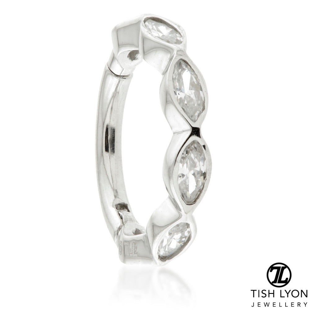 TL - Gold Jewelled Marquise Hinge Ring