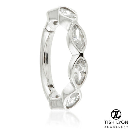 TL - Gold Jewelled Marquise Hinge Ring