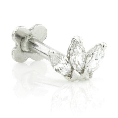 TL - Gold Lotus 3 Marquise Internal Labret 1.2mm