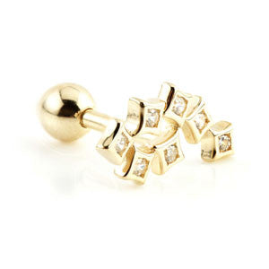 Mini Gems 9 Carat Solid Gold Cartilage Barbell Earring
