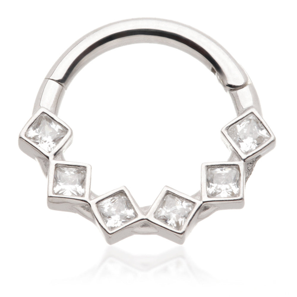TL - Gold Multi Gem Daith Septum Ring