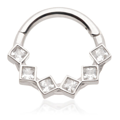 TL - Gold Multi Gem Daith Septum Ring