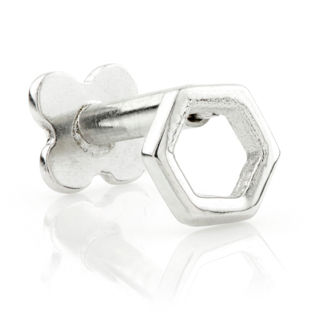 TL - Gold Open Hexagram Internal Labret