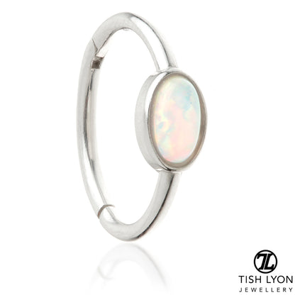 TL - Gold Oval Opal Hinge Ring