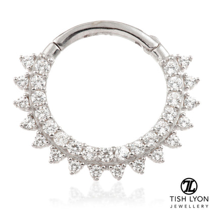 TL - Gold Pavé Diamond Daith Septum Ring