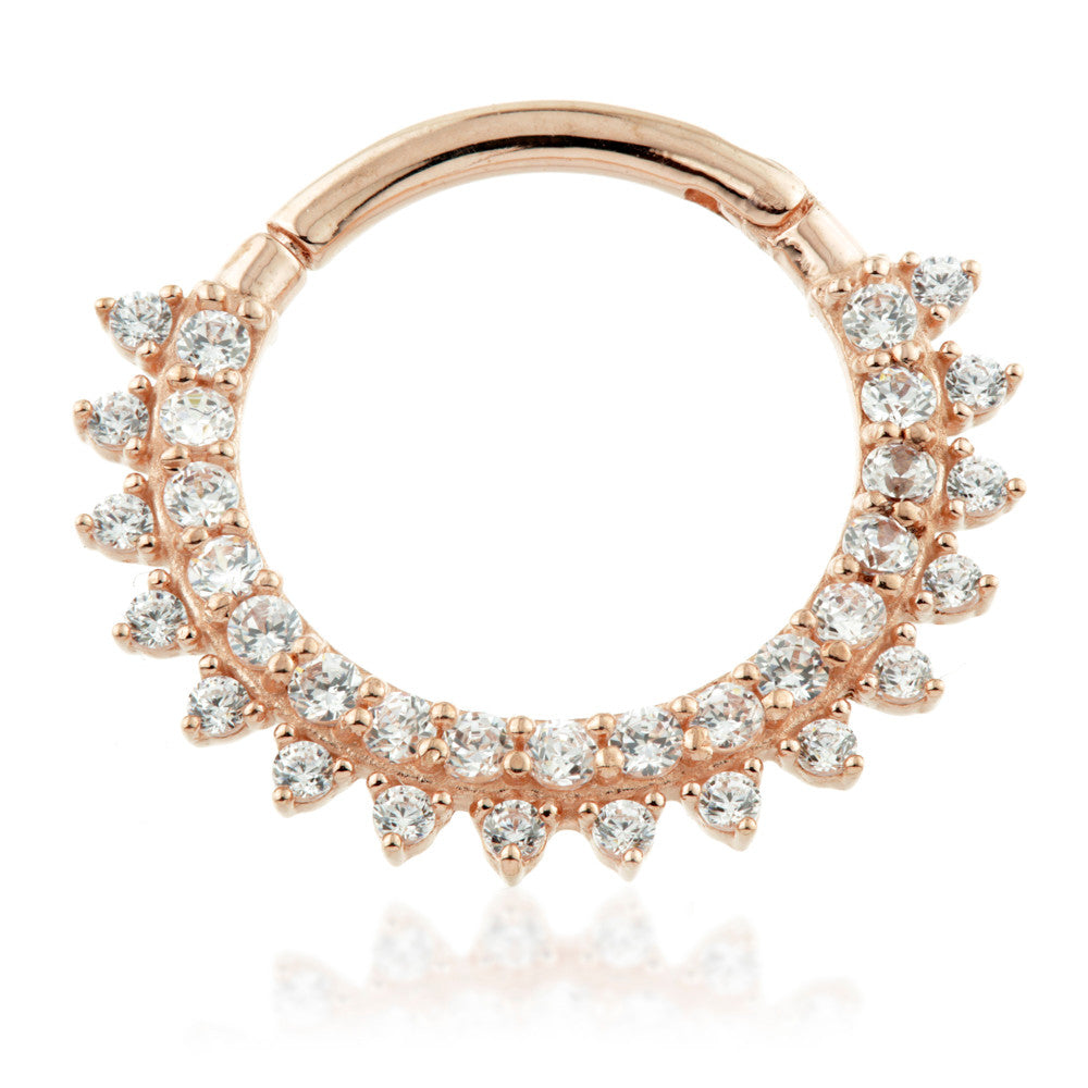 Selene Solid Gold Multi Gem Daith & Septum Hoop