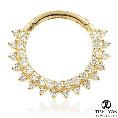 Selene Solid Gold Multi Gem Daith & Septum Hoop